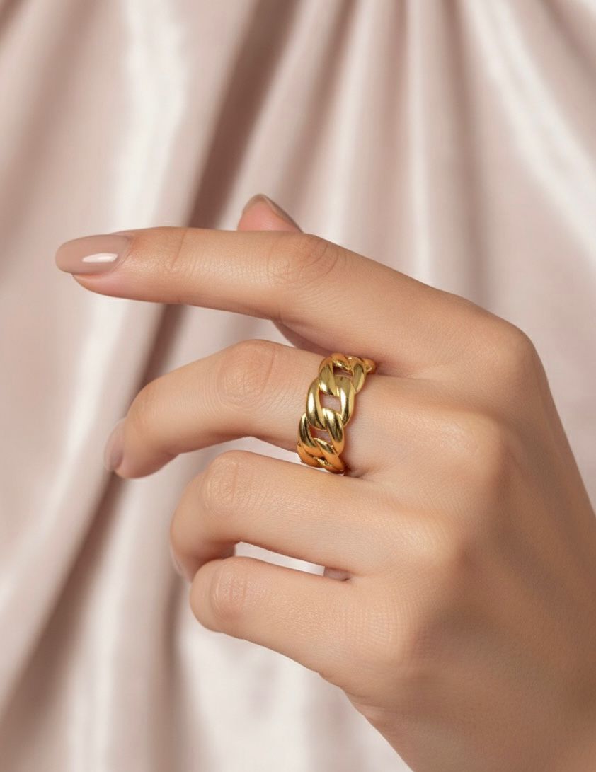 Classic 18k Gold plated Chain Link Ring