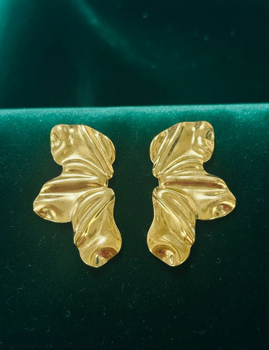 Hammered Gold Leaf Earrings
