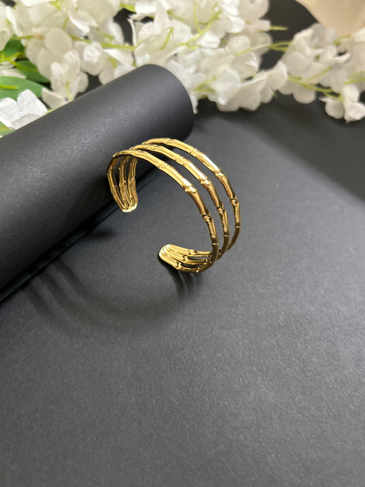Elegant Gold-Plated Bamboo Kada
