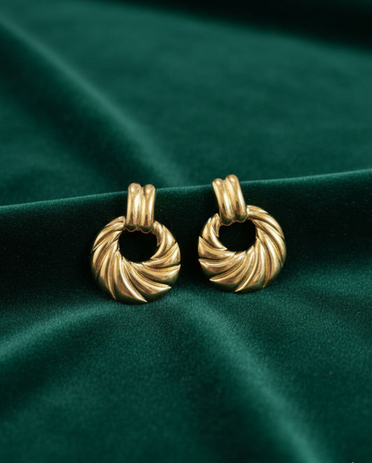 Gold Textured Hoop Earrings