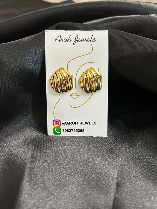 Gold-Tone Textured Stud Earrings