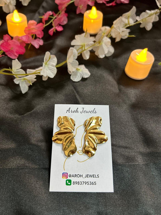 Hammered Gold Leaf Earrings